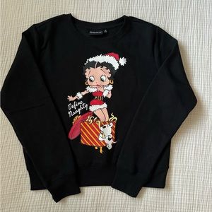 Betty Poop Christmas Fleece Sweater Junior Medium